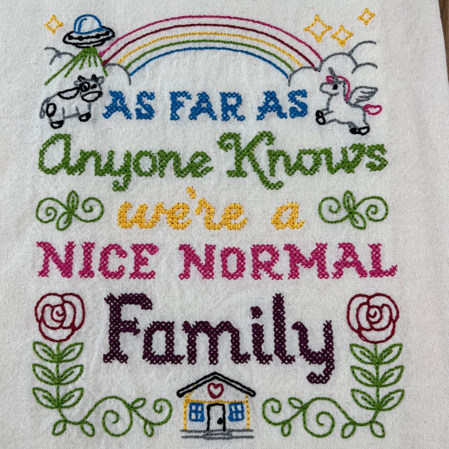 Kitchen Towel - As Far as Anyone Knows We are a Nice Normal Family