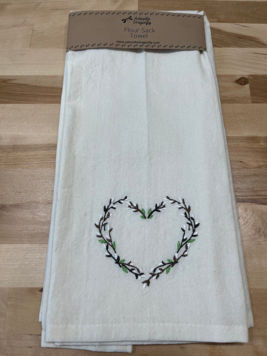 Kitchen Towel - Pussy Willow Heart